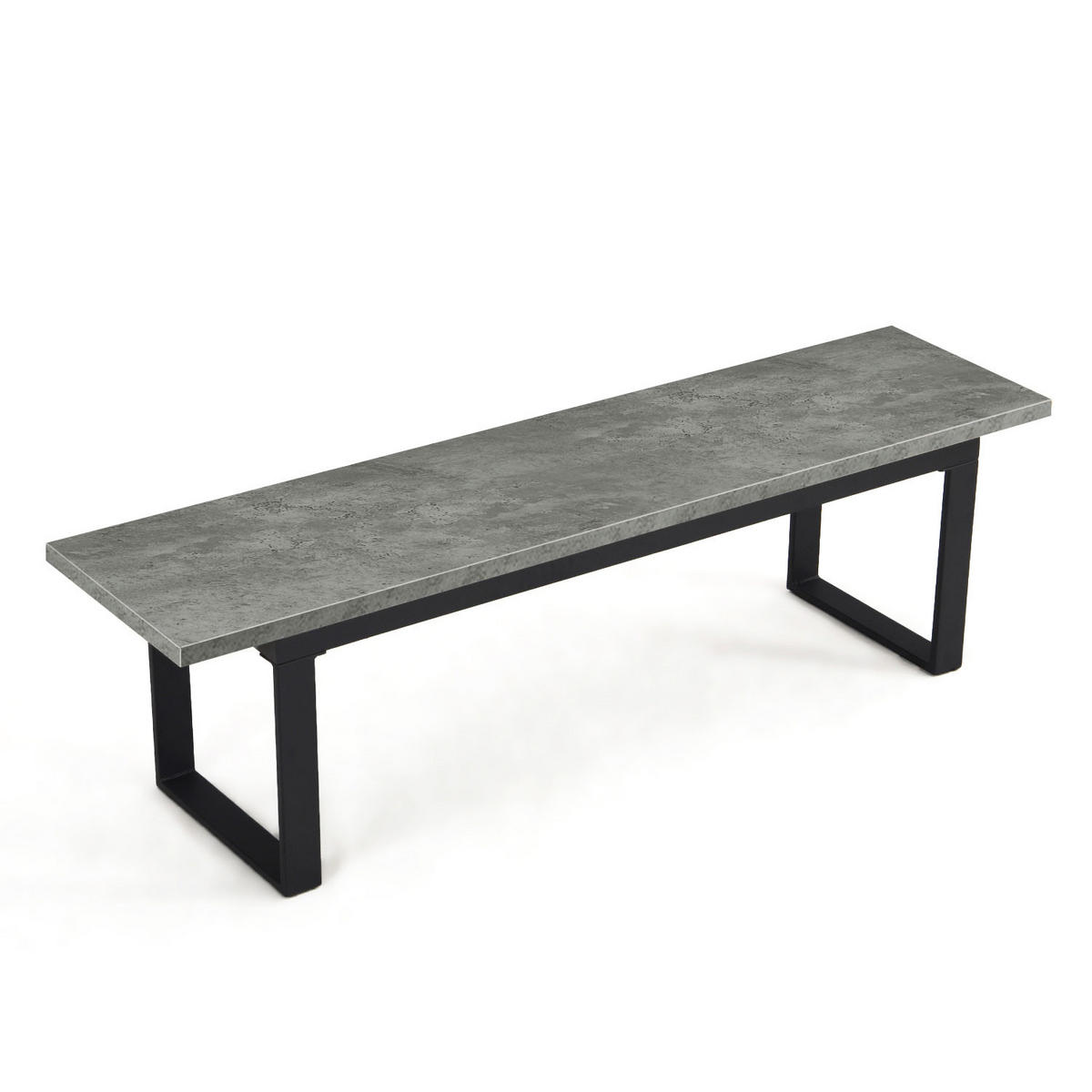 SITZBANK LEA Beton, 160/40/45 cm - Anthrazit/Schwarz, Holzwerkstoff/Metall (160/45/40cm) - B&D Home