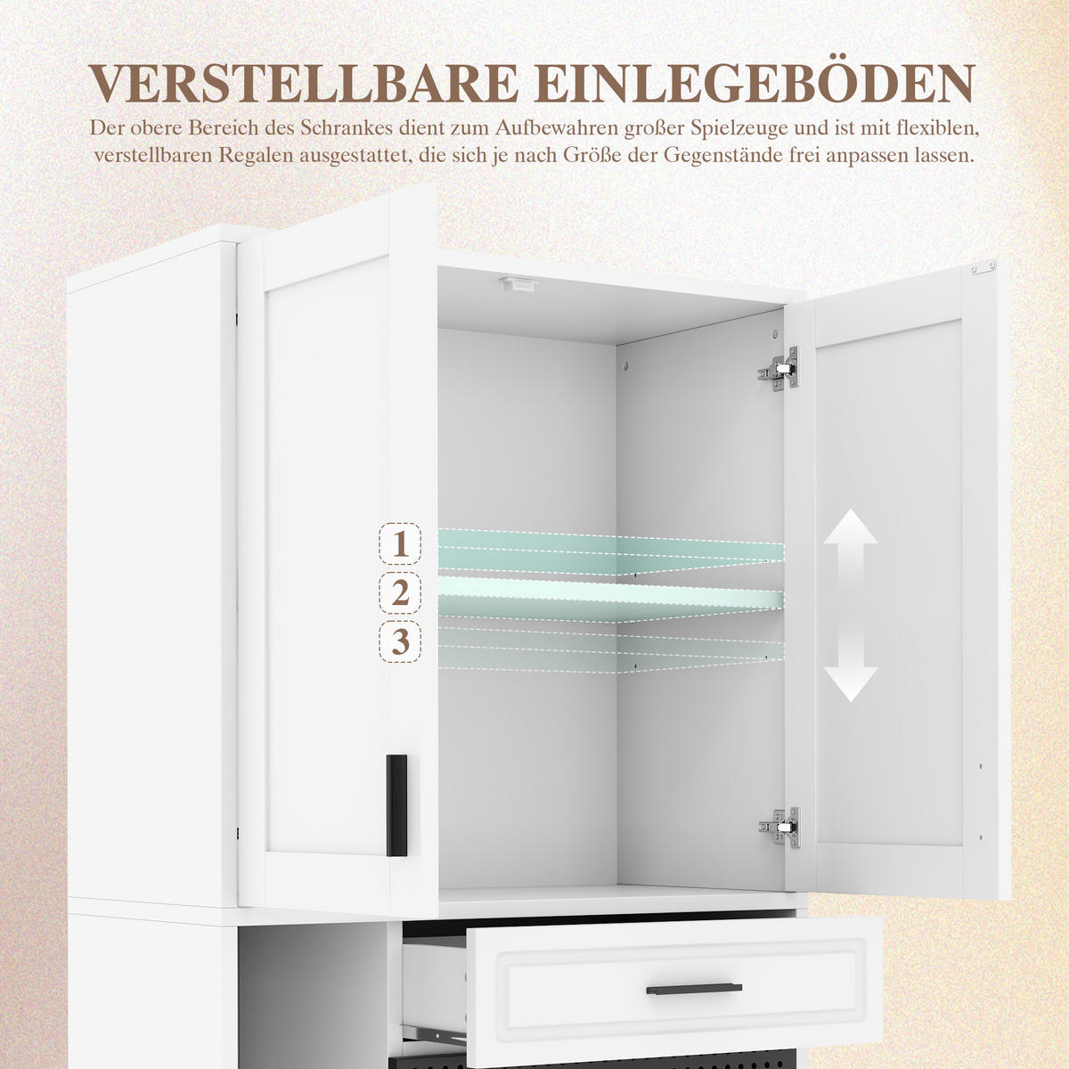 MEHRZWECKSCHRANK DE-38148 80/40/161 cm mit Schubladen und Katzenbett Holzoptik - Weiß, Holzwerkstoff (80/161/40cm) - ComfortXL