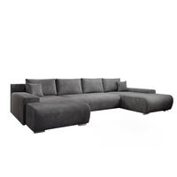 ECKSOFA Credo mit Schlaffunktion und Bettkasten, Couch U-Form, 348x81x185 cm, Dunkelgrau - Dunkelgrau, Holz (348/170cm) - PROMETO Möbel