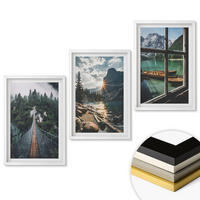 WANDBILDER 3er-Set - 40x60 cm Weißer Rahmen - Brücke, Wald, See, Boote, Berge - Weiß, Kunststoff (40/60cm) - ArtPrintCave