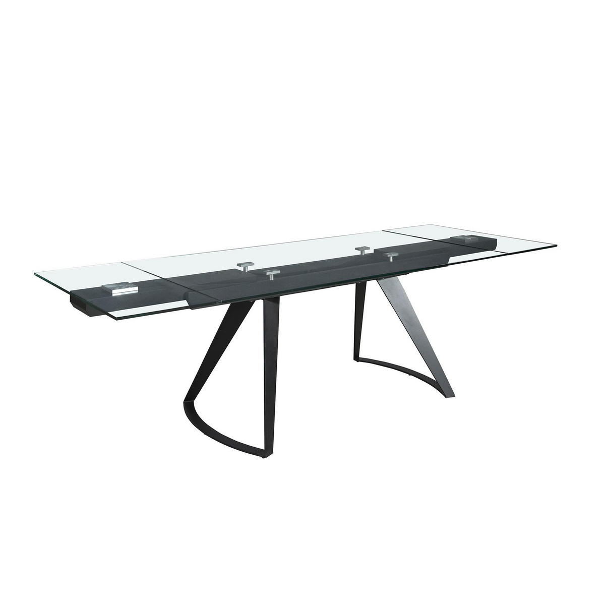 ESSTISCH Rechteckig Schwarz Kristall 180/100/75 cm - Schwarz, Glas/Metall (100/180/75cm) - ANGEL CERDA