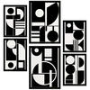 POSTER Set Mit 6 Bauhaus Schwarz Geometrisch A3 & A4 Schwarzer Rahmen - Schwarz, Papier (29/3cm) - Nacnic
