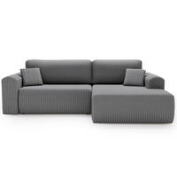 ECKSOFA Belvio Dunkelgrau Rechts - Dunkelgrau/Schwarz, Holz/Textil (257/177cm) - Graingold