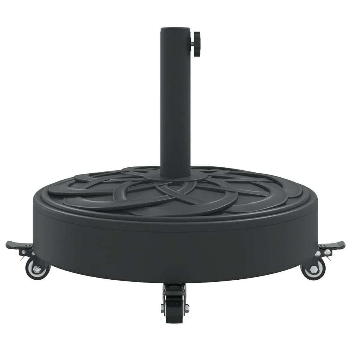 SONNENSCHIRMSTÄNDER Mit Rollen Für Ø38/48 Mm Mast 27 Kg Rund - Schwarz, Kunststoff (45/45cm) - vidaXL