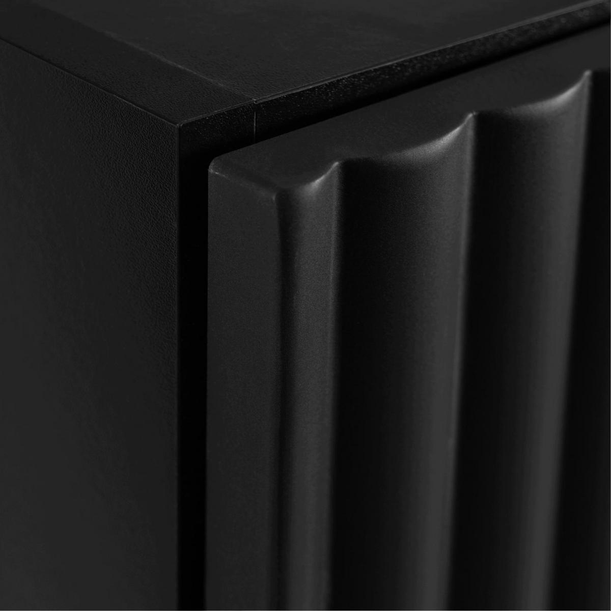 HÄNGESCHRANK BELLO geriffelt Schwarz matt 35/68/27 cm - Schwarz, Holzwerkstoff/Metall (35/68/27.2cm) - Rodan