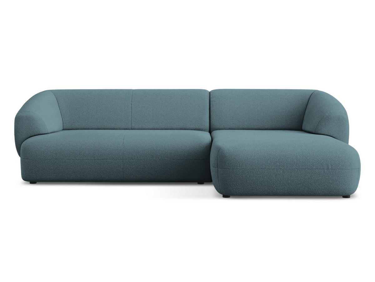 ECKSOFA Rechts Bouclé Stoff Blau - Blau/Blaugrau, Kunststoff/Textil (280/156cm) - Makamii