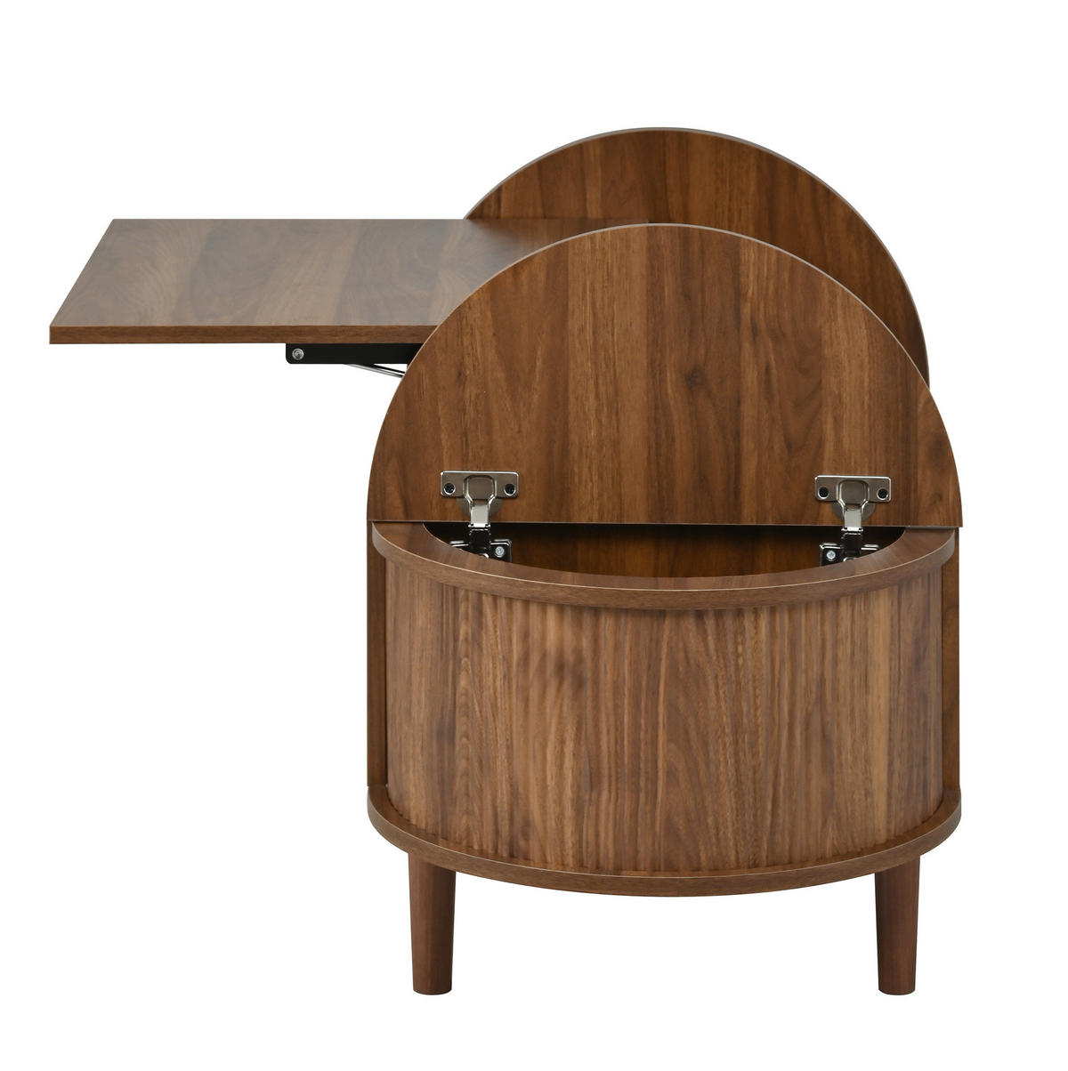 COUCHTISCH 100/48/53,5 cm mit höhenverstellbarer Tischplatte, Klappfächern und MDF-Korpus, Nussbaum - Walnussfarben, Holzwerkstoff (100/48/53.5cm) - Redom