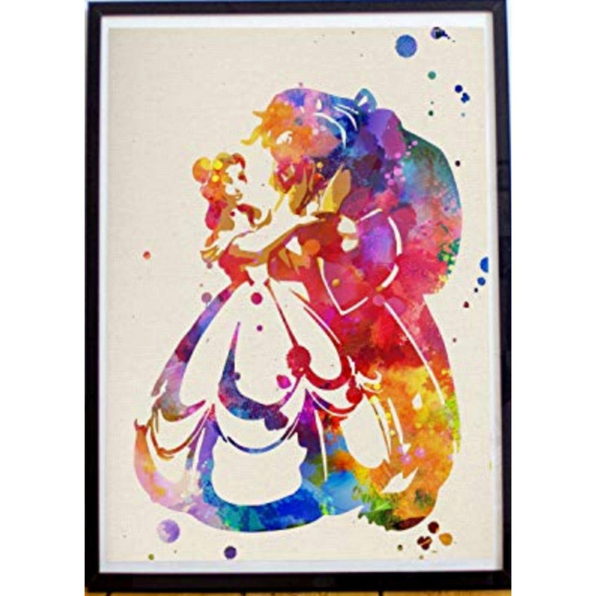 POSTER Die Schöne Und Das Biest A4 Schwarzer Rahmen - Schwarz, Papier (29.7/5/21cm) - Nacnic