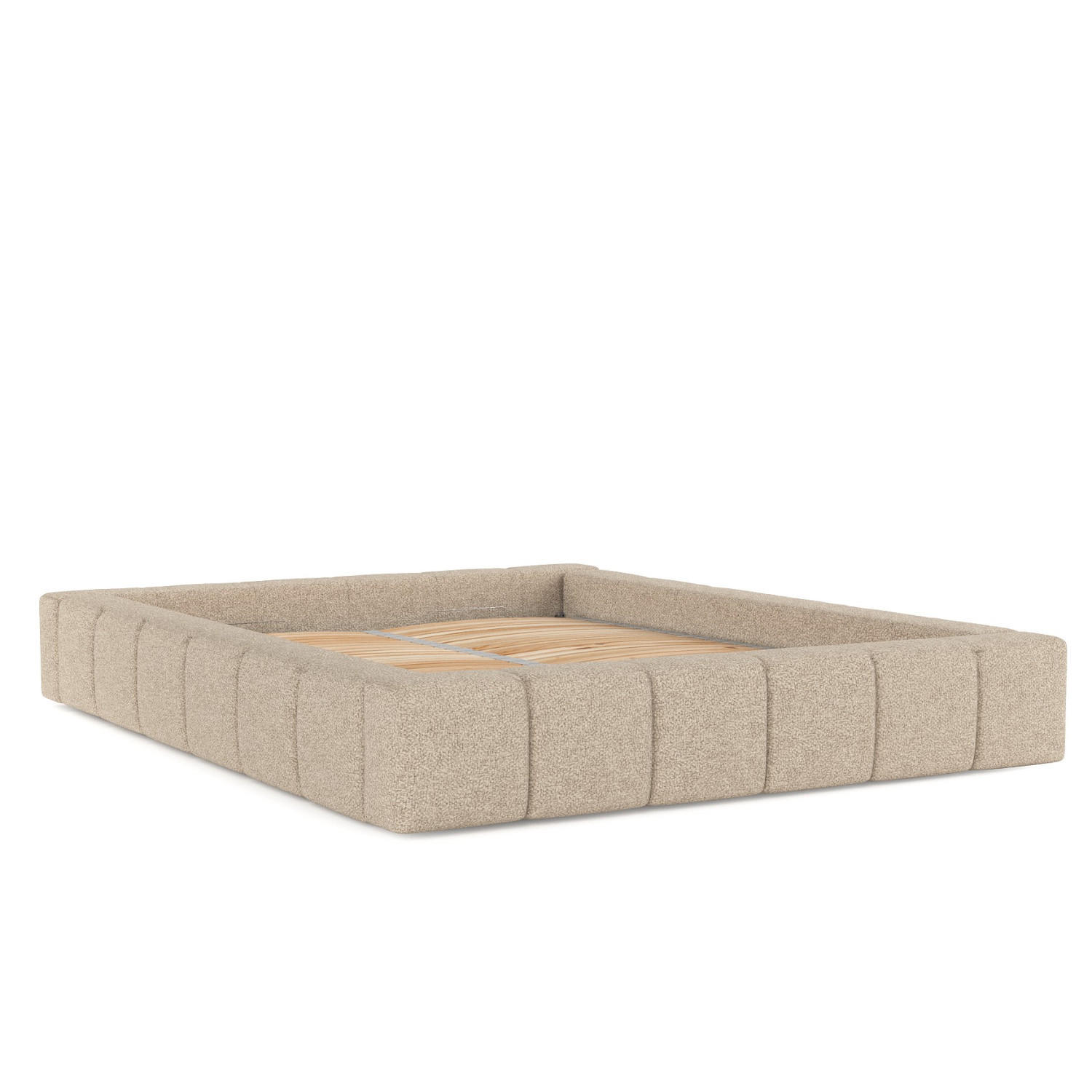 POLSTERBETT Kea mit Stauraum 200/200 cm Hellbeige im Bubble Stoff - Sandfarben/Schwarz, Holz/Holzwerkstoff (200/200cm) - AltaBeds