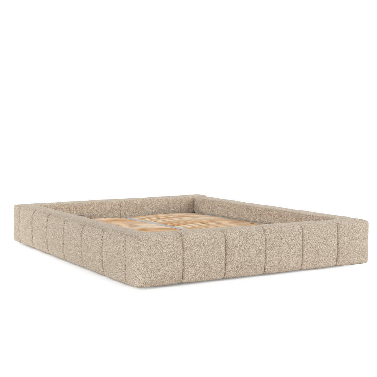 POLSTERBETT Kea mit Stauraum 180/200 cm Hellbeige im Bubble Stoff - Sandfarben/Schwarz, Holz/Holzwerkstoff (180/200cm) - AltaBeds
