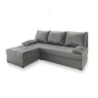 ROHOVÁ SEDAČKA RITA světle šedá - šedá/světle šedá, dřevo/textil (200/140cm) - MASSENO