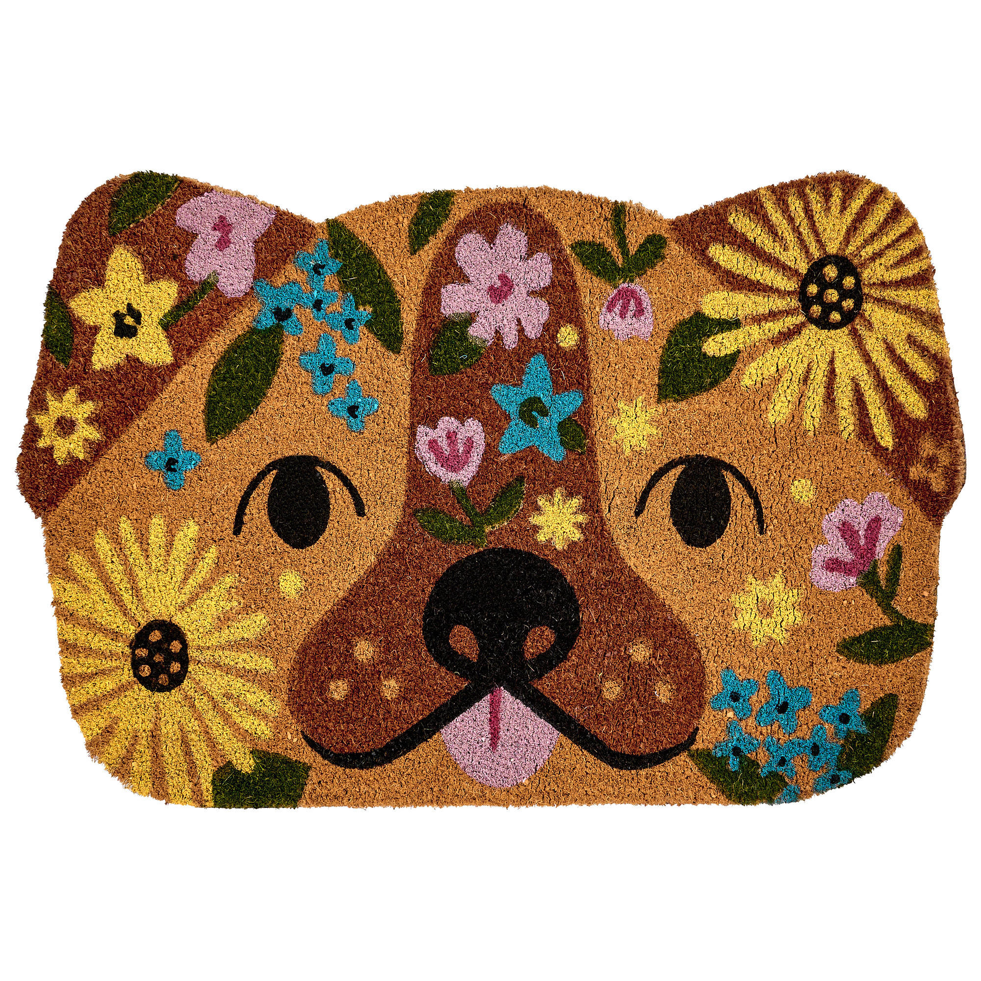 FUSSMATTE Bunt 60/90 cm Hund Kokosfasern Tibig - Multicolor, Textil (60/90cm) - Beliani
