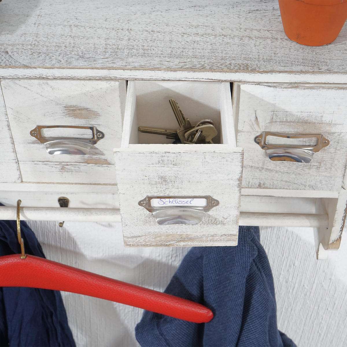 GARDEROBE Weiß - Weiß, Holz (65/32/13cm) - MCW