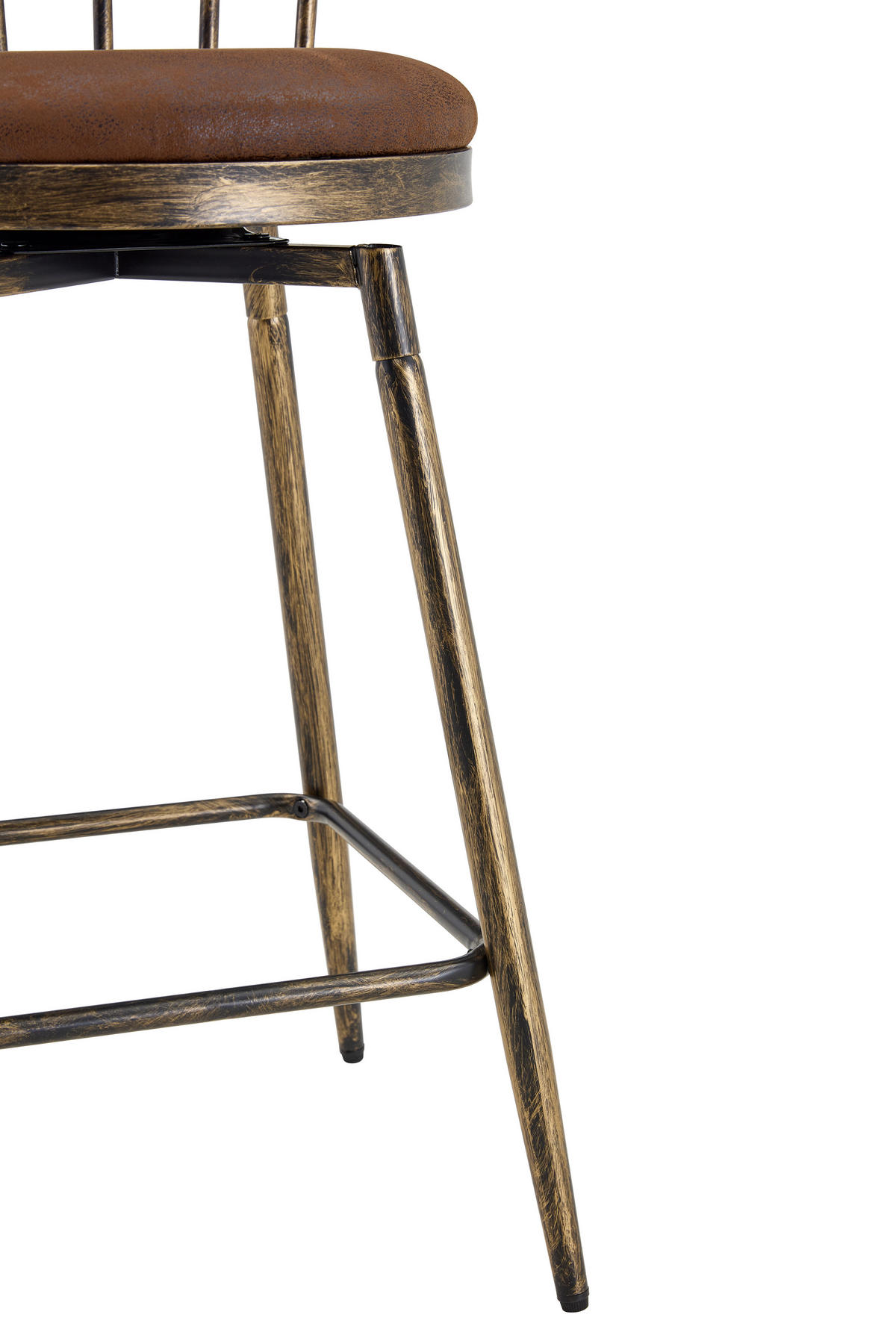 BARHOCKER 2er-Set Braun mit Rückenlehne und PU-Leder - Braun, Leder (39/96/39cm) - PANGIVO