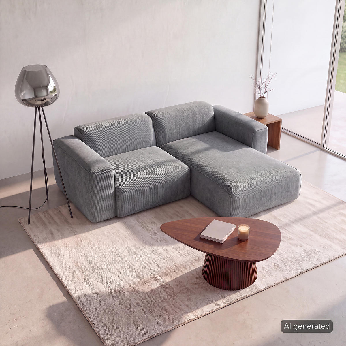 1,5-SITZER ECKSOFA mit Longchair - Schwarz/Grau, Kunststoff/Textil (260/173cm) - home24
