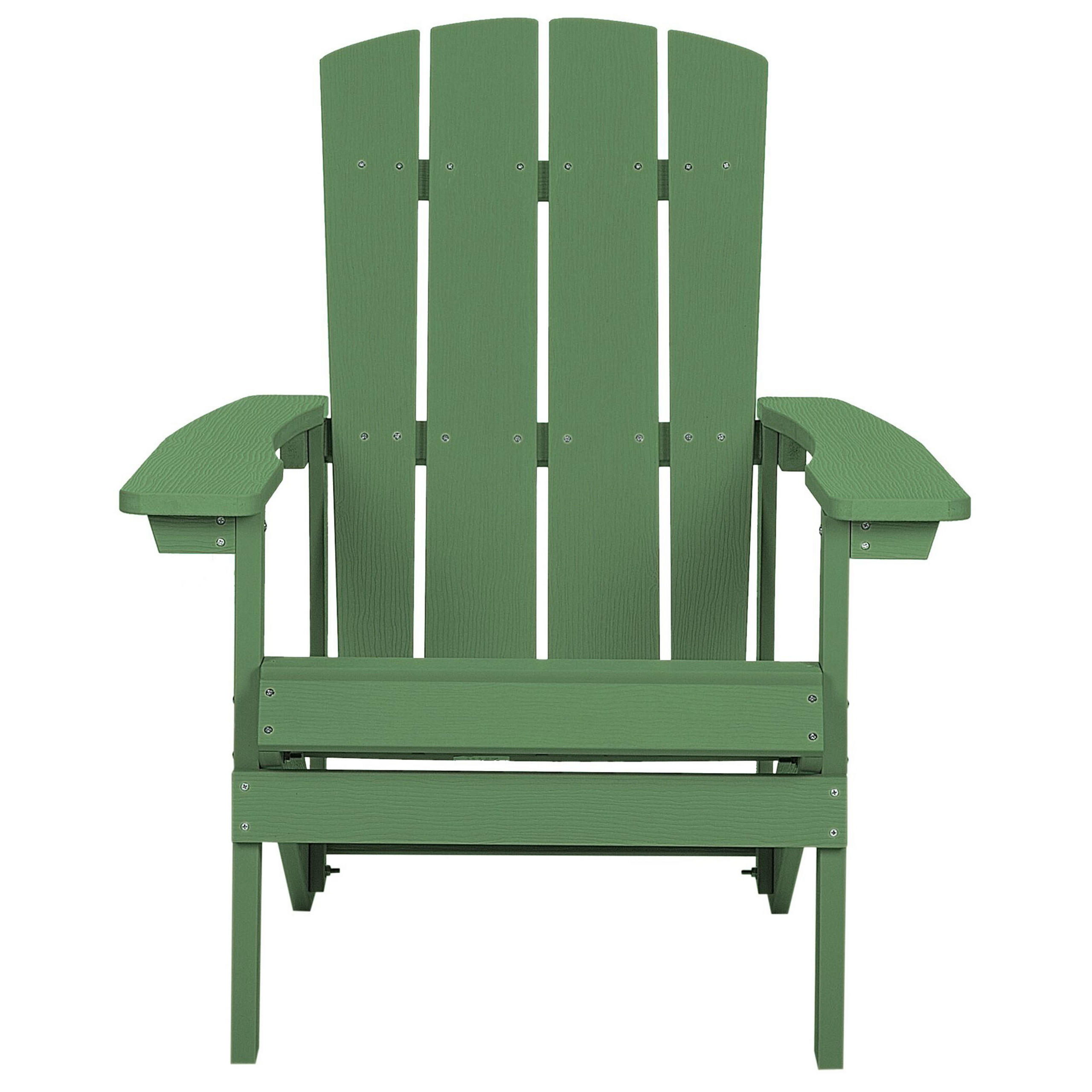 GARTENSTUHL Kunstholz grün Adirondack - Grün, Kunststoff (75/88/88cm) - Beliani
