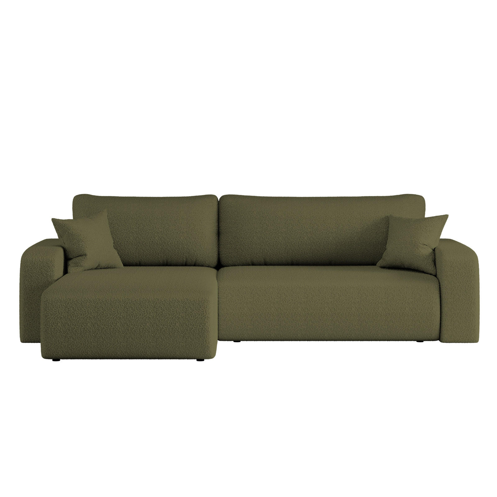 SCHLAFSOFA MILANO XL Und Bettkasten Stoff Quelle Olive Links - Olivgrün, Holz (145/82/274cm) - Kaiser Möbel