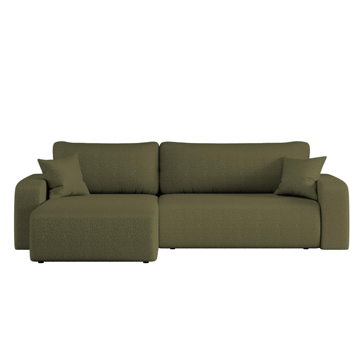 SCHLAFSOFA MILANO XL Und Bettkasten Stoff Quelle Olive Links - Olivgrün, Holz (145/82/274cm) - Kaiser Möbel