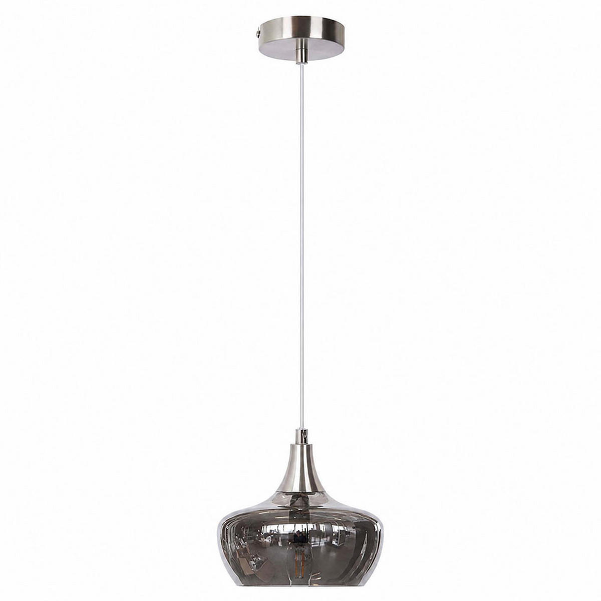 PENDELLEUCHTE Glas Rauchgrau Nickel - Grau, Glas (14/14/150cm) - Nowa