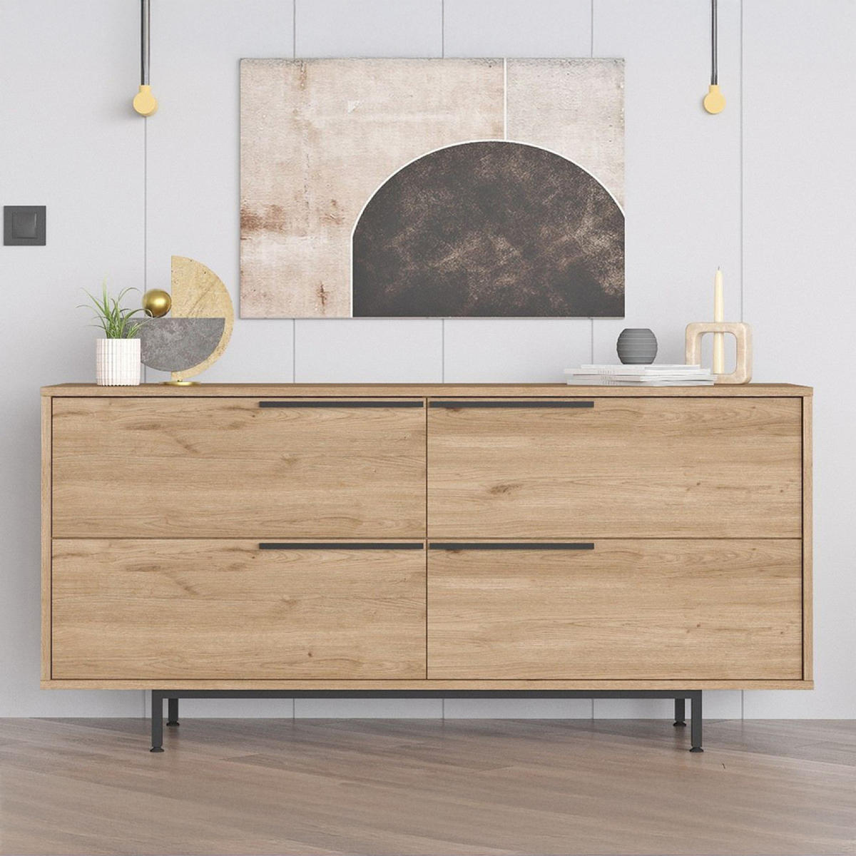 SIDEBOARD Abey aus Holz Länge 160 cm - Braun, Holzwerkstoff (160/44/74cm) - Concept Usine