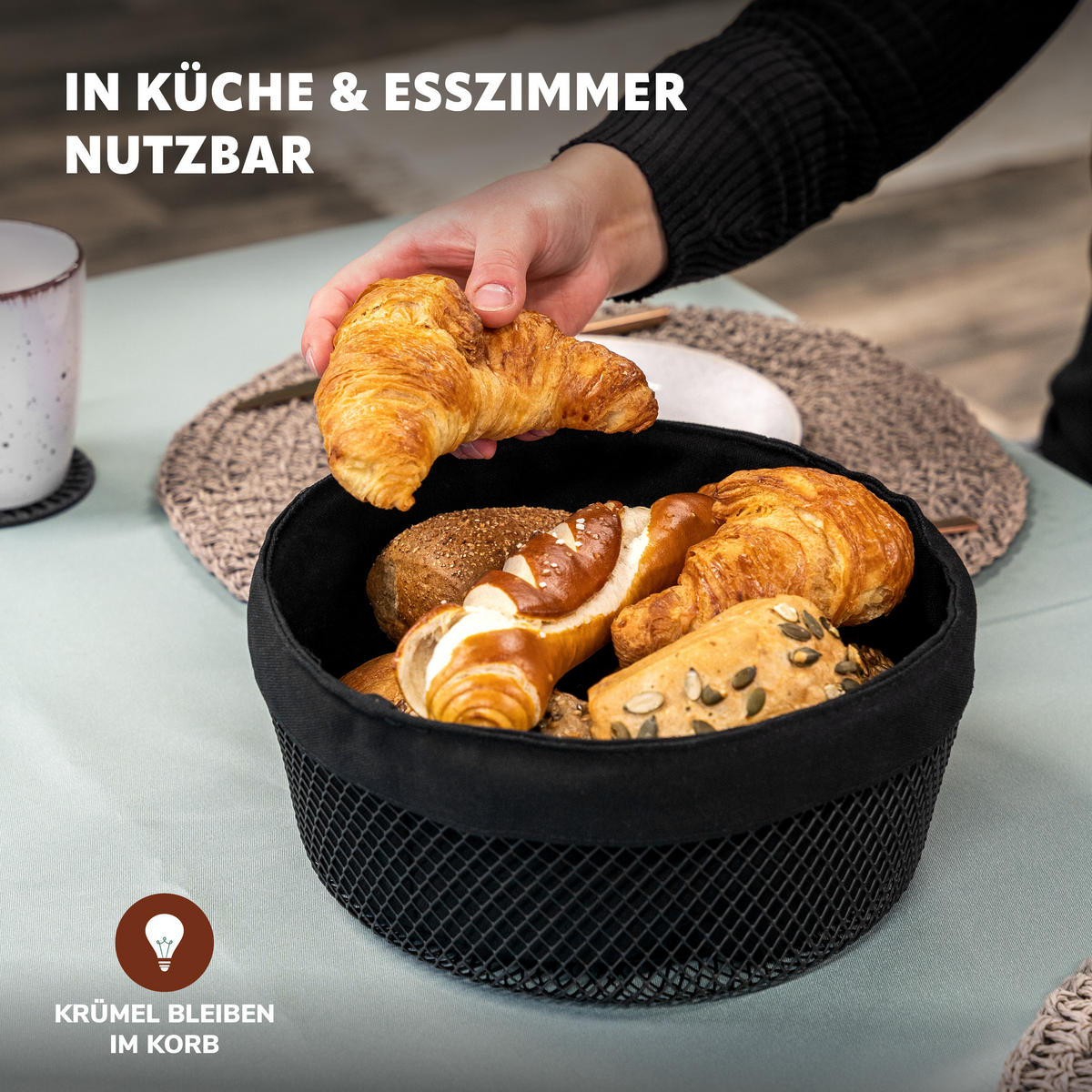 BROTAUFBEWAHRUNGS-SET 2tlg., Kunststoff, Metall, weiß - Weiß, Kunststoff (40/12.5/23cm) - eluno
