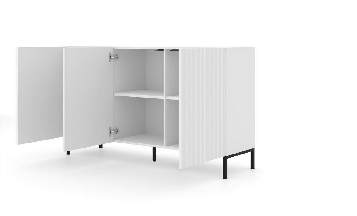 KOMMODE Weiß, Schwarz 150/87/42 - Schwarz/Weiß, Holzwerkstoff (150/87/42cm) - RAUMHIRSCH FURNITURE