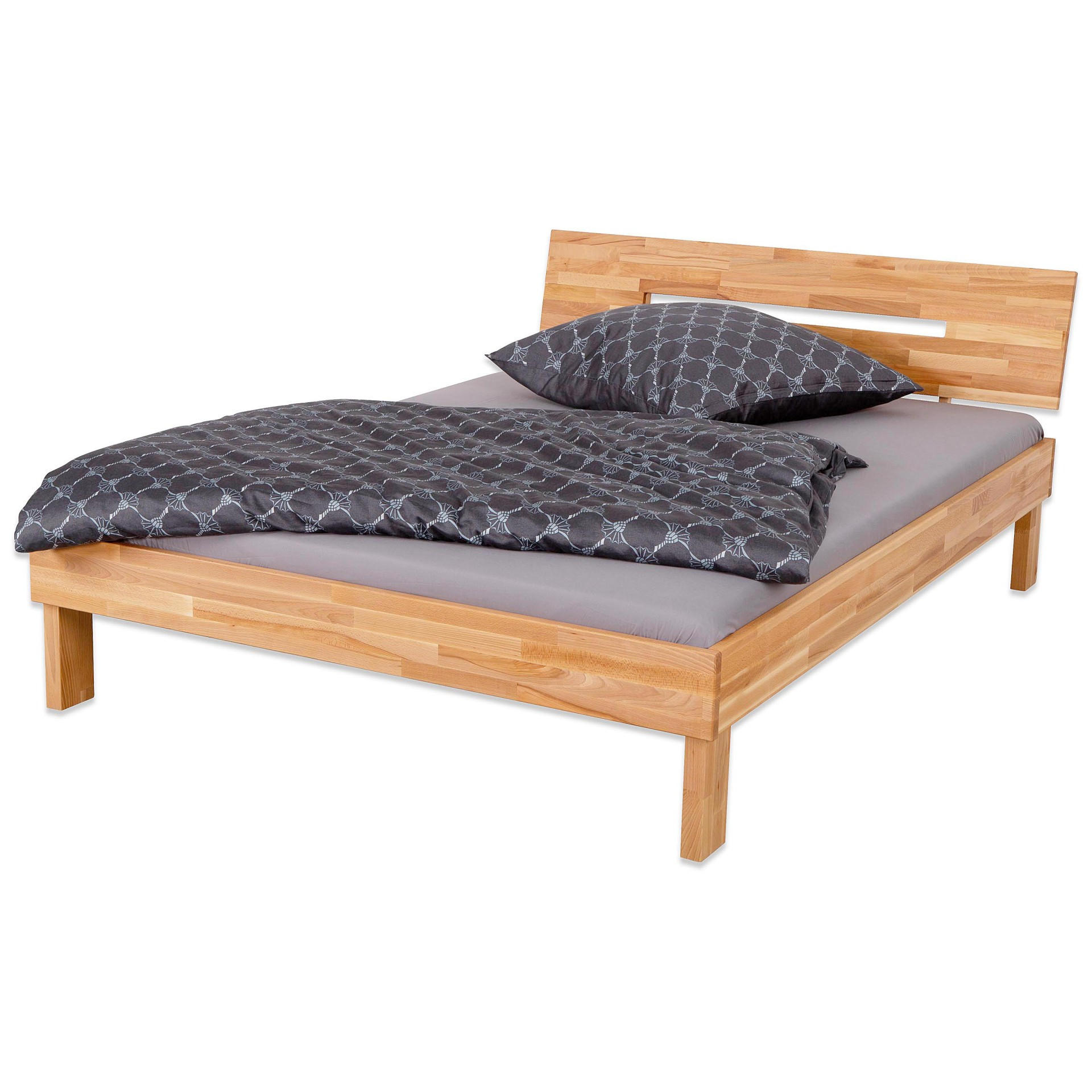 BETT Bubema Marco – Massivholzbett aus Kernbuche mit Kopfteil, natur geölt - Weiß, Holz (200/220cm) - Betten-ABC