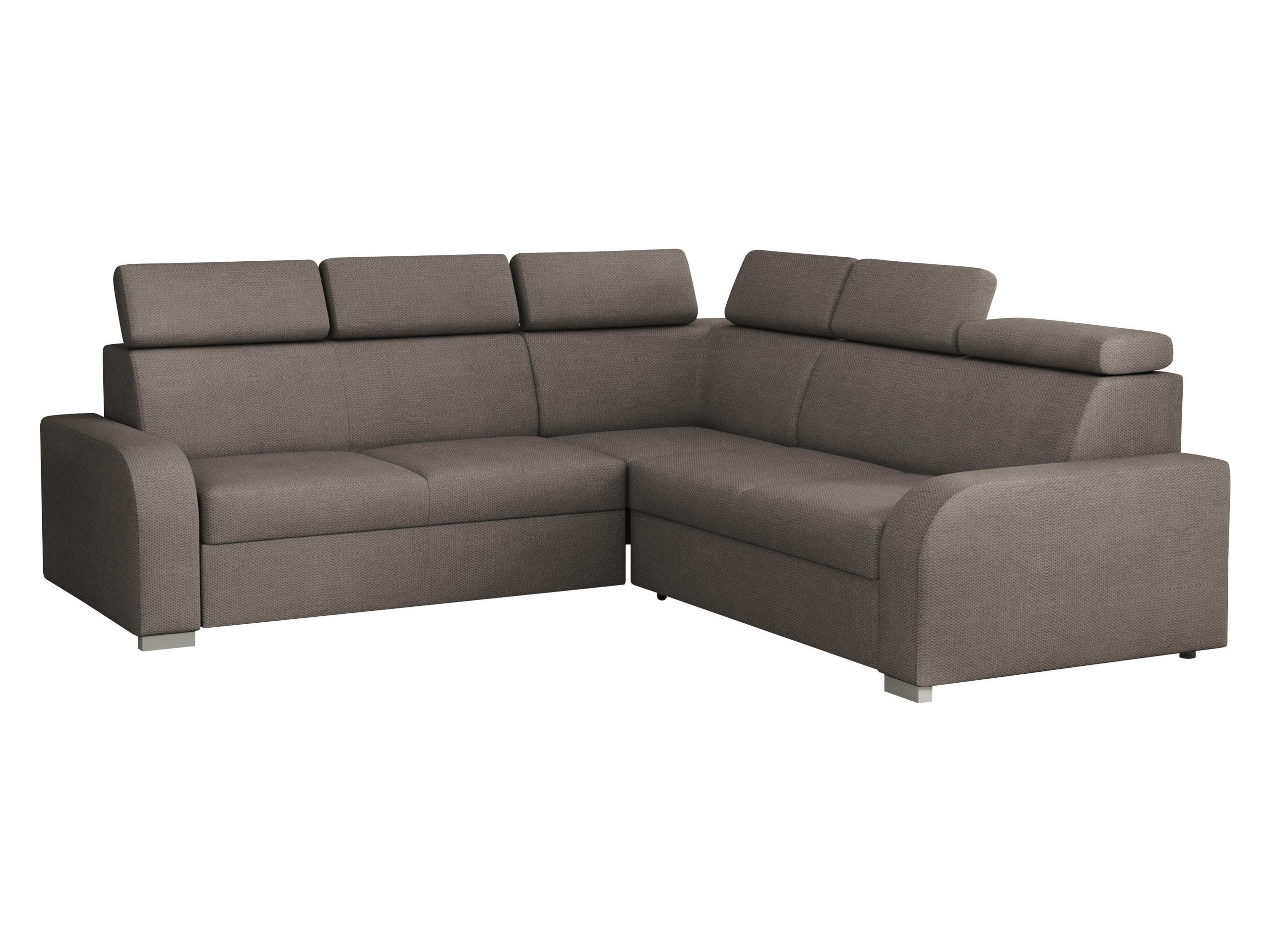 ECKSOFA Oslo 2rR2p - Silberfarben/Braun, Holz/Kunststoff (250/250cm) - MIRJAN24