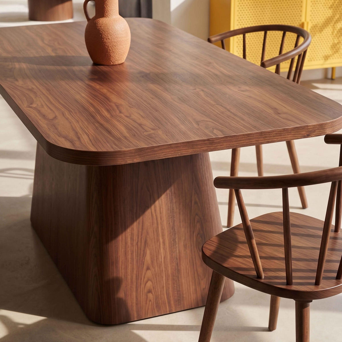 ESSTISCH, dunkles Holzeffekt - Braun, Holz (90/180/75cm) - Oviala