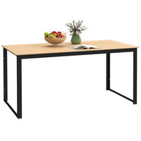 GARTENTISCH für 6 Personen, Metall, 160 x 80 cm - Teakfarben, Metall (160/80/75cm) - Outsunny