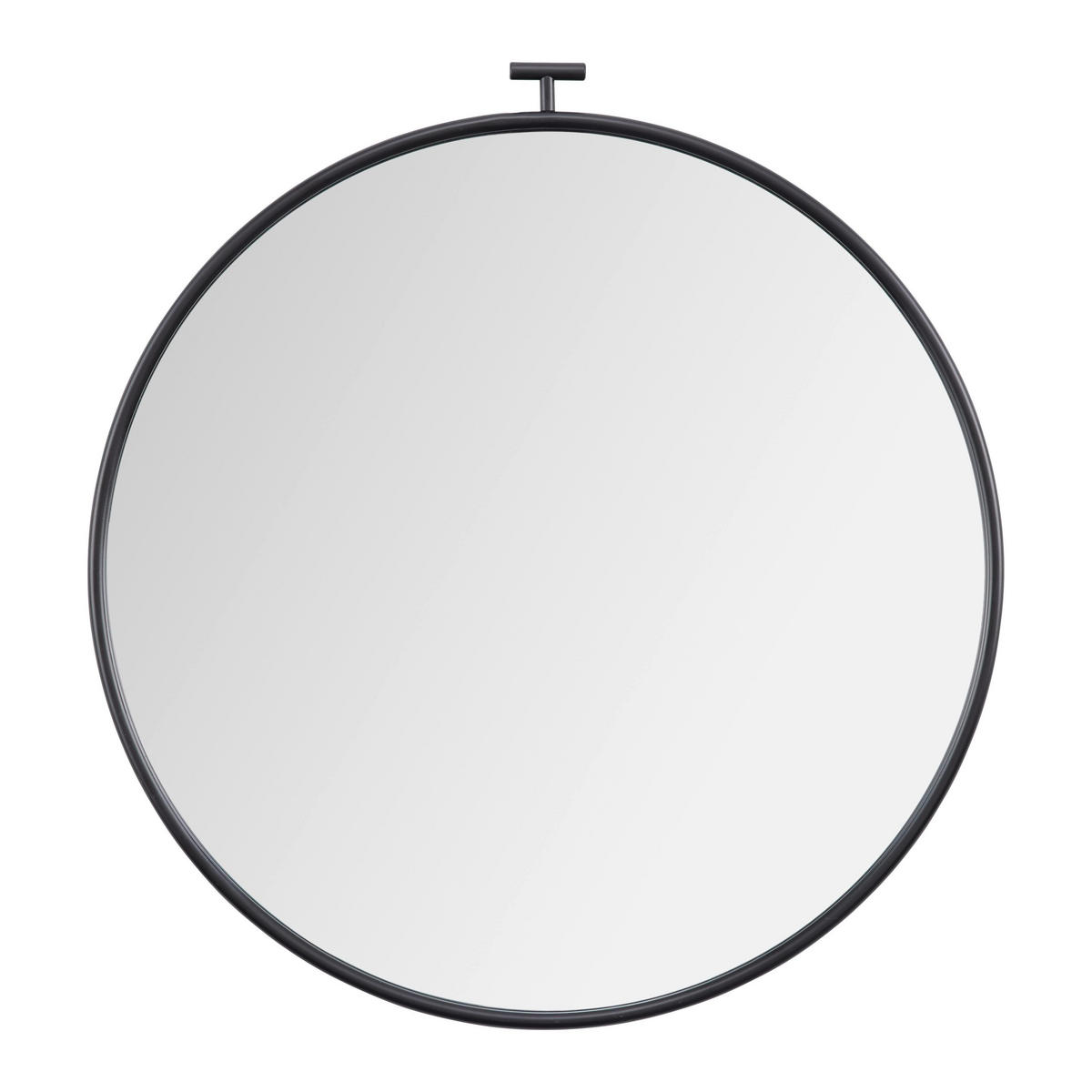 SPIEGEL Meo Ø 60 cm Schwarz - Schwarz, Metall (60/63/2cm)
