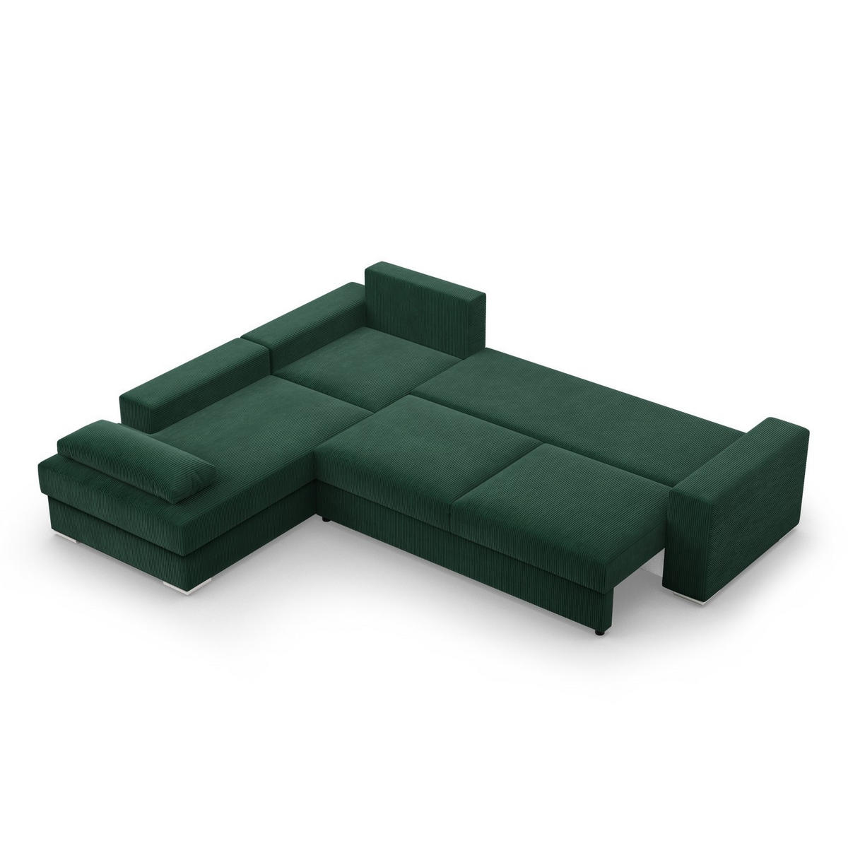 ECKSOFA MIT SCHLAFFUNKTION VELANO Dunkelgrün - Dunkelgrün, Textil (231/287cm) - Mebligo
