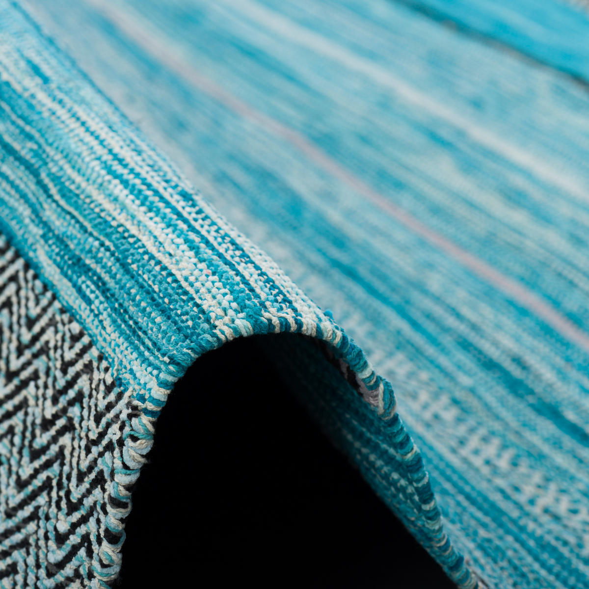 NATUR TEPPICH KELIM KALLEEN - Türkis, Textil (120/180cm) - Pergamon