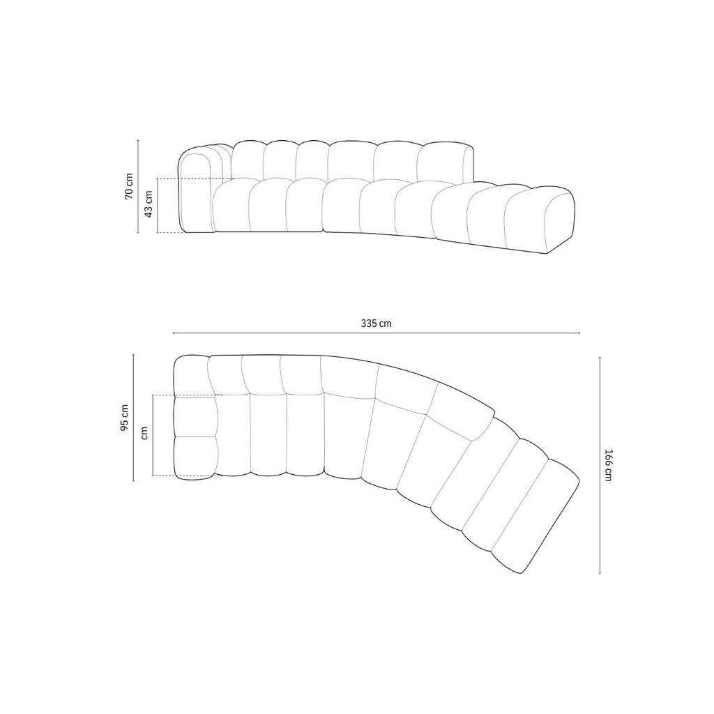 Thumbnail - Micadoni Sofa, Dunkelgrün, Textil, 5-Sitzer, 166x70x335 cm, Hergestellt in Europa, Wohnzimmer, Sofas & Couches, Sofas