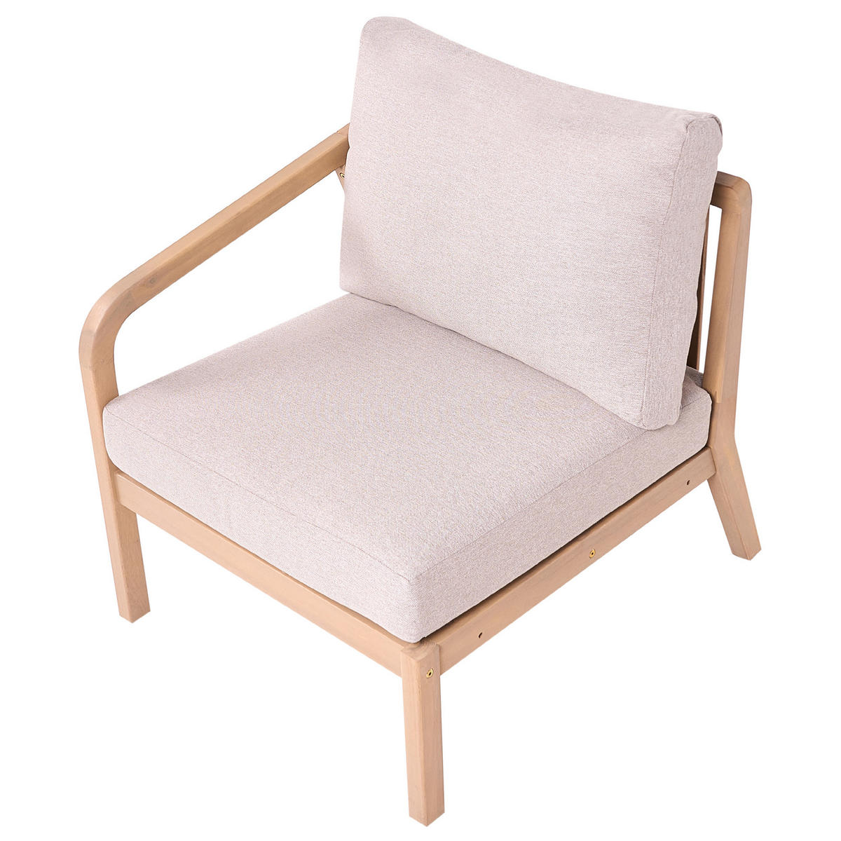 1-SITZER Garten-Eckmodul rechtsseitig Akazienholz Hellbraun Rivello - Hellbraun/Beige, Holz (68/84/80cm) - Beliani