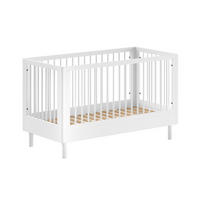 BABYBETT 70x140 Keeley Buche Weiß Holz Umbaubar Komfort Stabil - Weiß, Holz (70/140cm) - 58aufmkessel