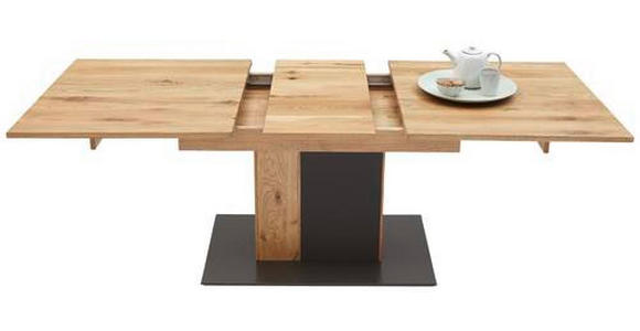 ESSTISCH in Holz 160-200/90/75,4 cm - Eichefarben/Anthrazit, Natur, Glas/Holz (160-200/90/75,4cm) - Waldwelt