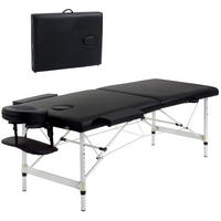 MASSAGELIEGE DE-10809 Schwarz - Schwarz, Metall (90/84/210cm) - ComfortXL