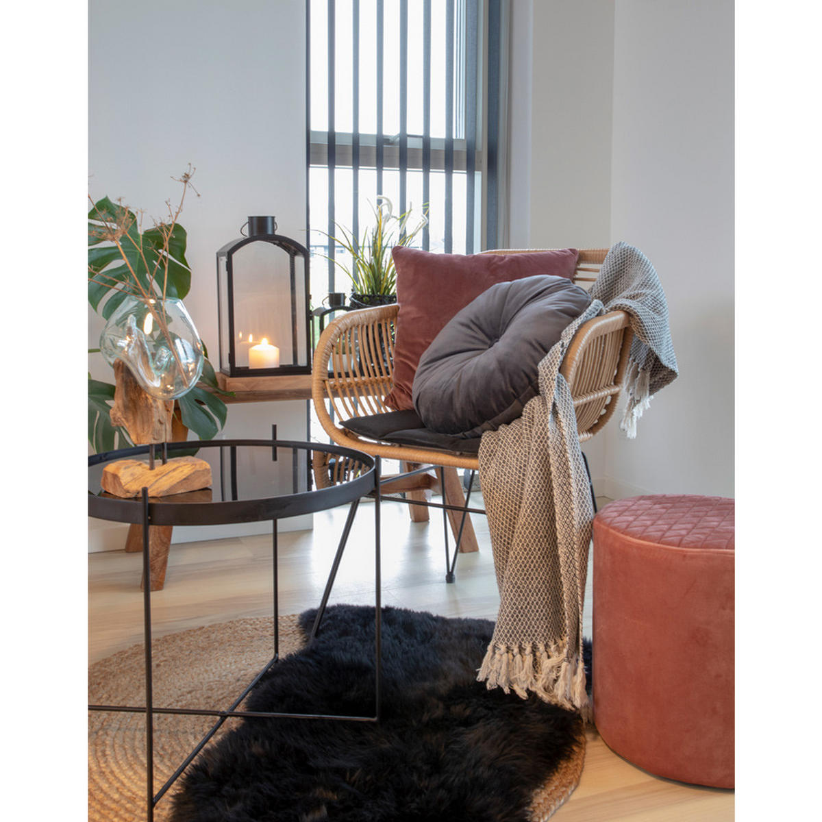 SESSEL, Trish, Stühle Holz, Rattan, 57 x 60 x 82 cm, 2-teilig - Naturfarben, Naturmaterialen/Textil (57/82/60cm) - ebuy24