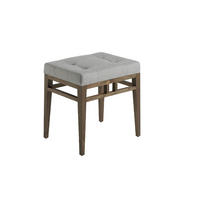 HOCKERBANK Hocker aus grauem Stoff 48/36/46 cm - Walnussfarben/Grau, Textil (48/46/36cm) - ANGEL CERDA