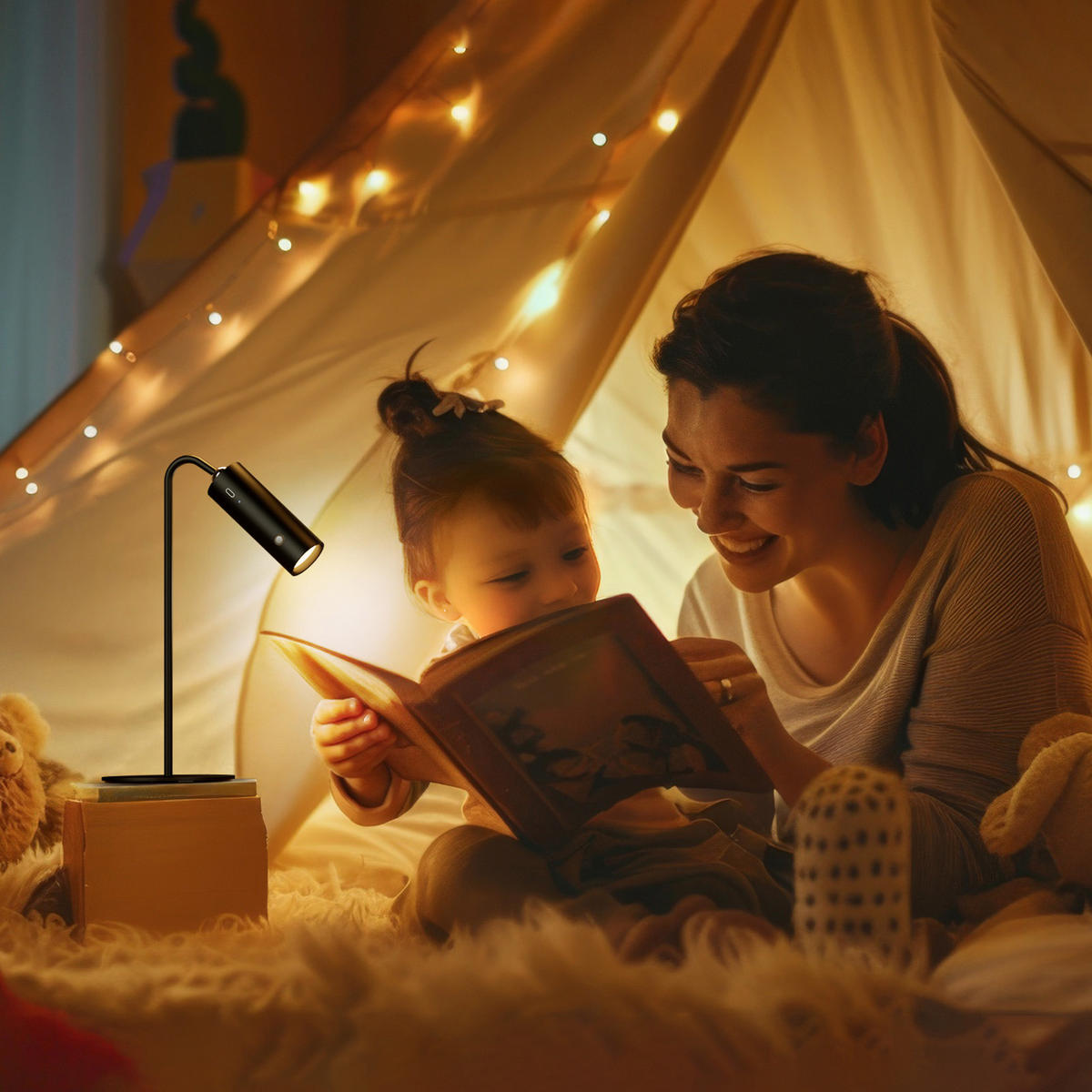 SCHREIBTISCHLAMPE LED dimmbar kabellos Schwarz - Schwarz, Metall (33/12/33cm) - EMKE