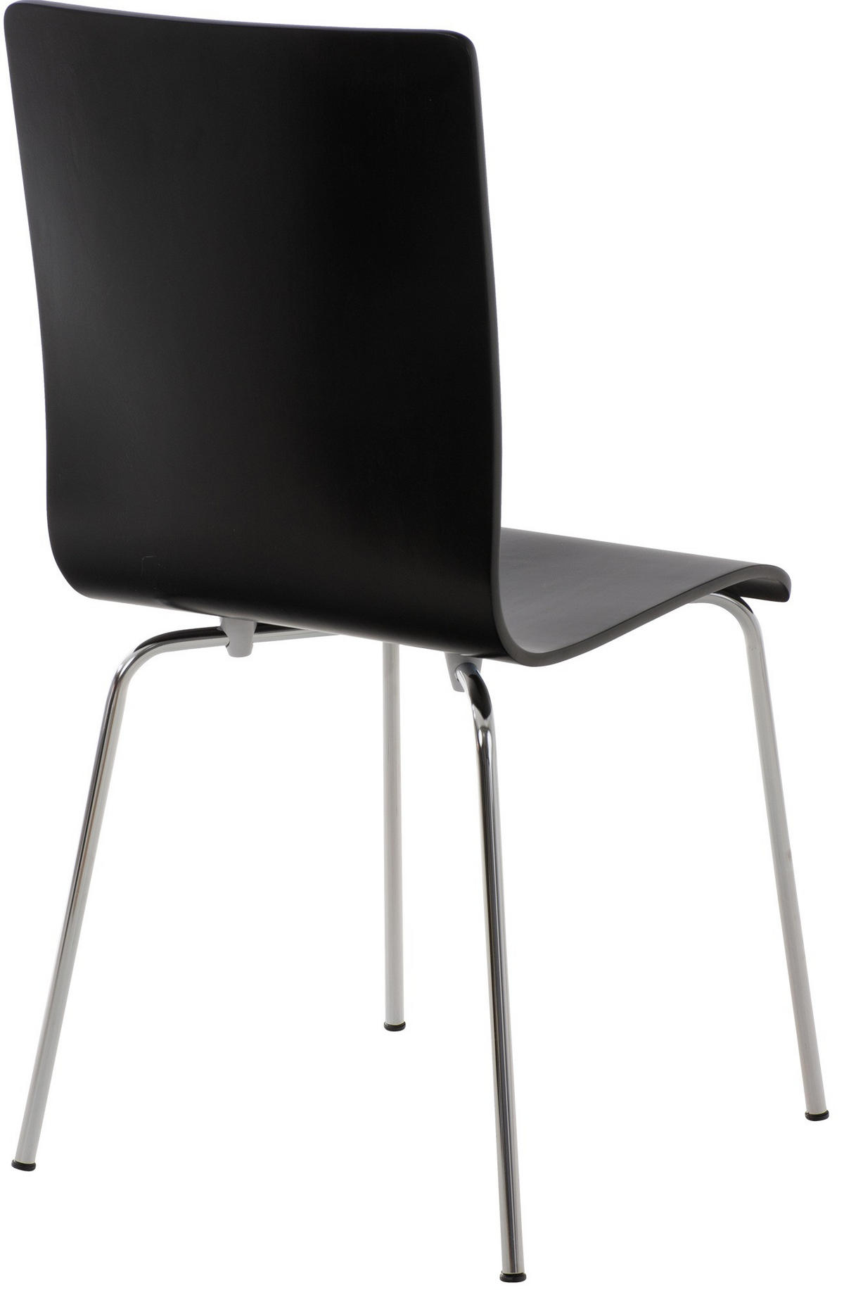 BESUCHERSTUHL Holz schwarz - Chromfarben/Schwarz, Holz/Metall (43/87/47cm) - CLP