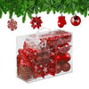 100-TLG.WEIHNACHTSKUGELN-SET - Rot, Kunststoff (30/24/12cm) - Relaxdays