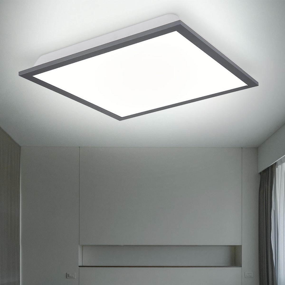 LED DECKENLEUCHTE Doro Grau Aluminium - Grau, Metall (30/30/7.5cm)