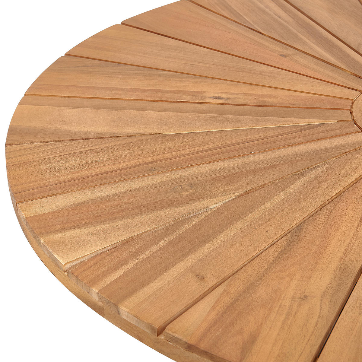 GARTENTISCH Heller Holzfarbton Cissone - Hellbraun/Schwarz, Holz (110/110/75cm) - Beliani