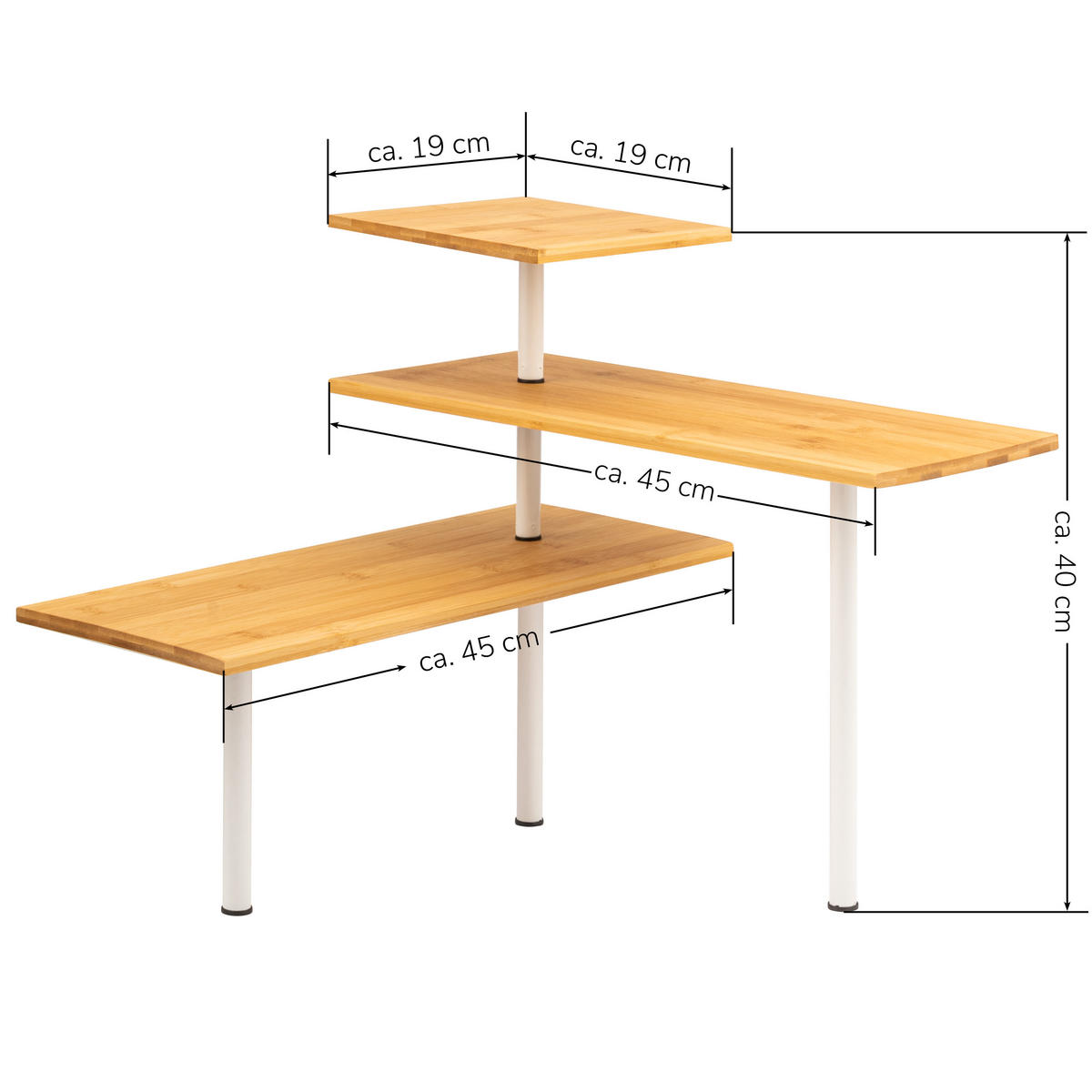 BAMBUS-ECKREGAL, weiß - Weiß, Holz (45/40/45cm) - bremermann