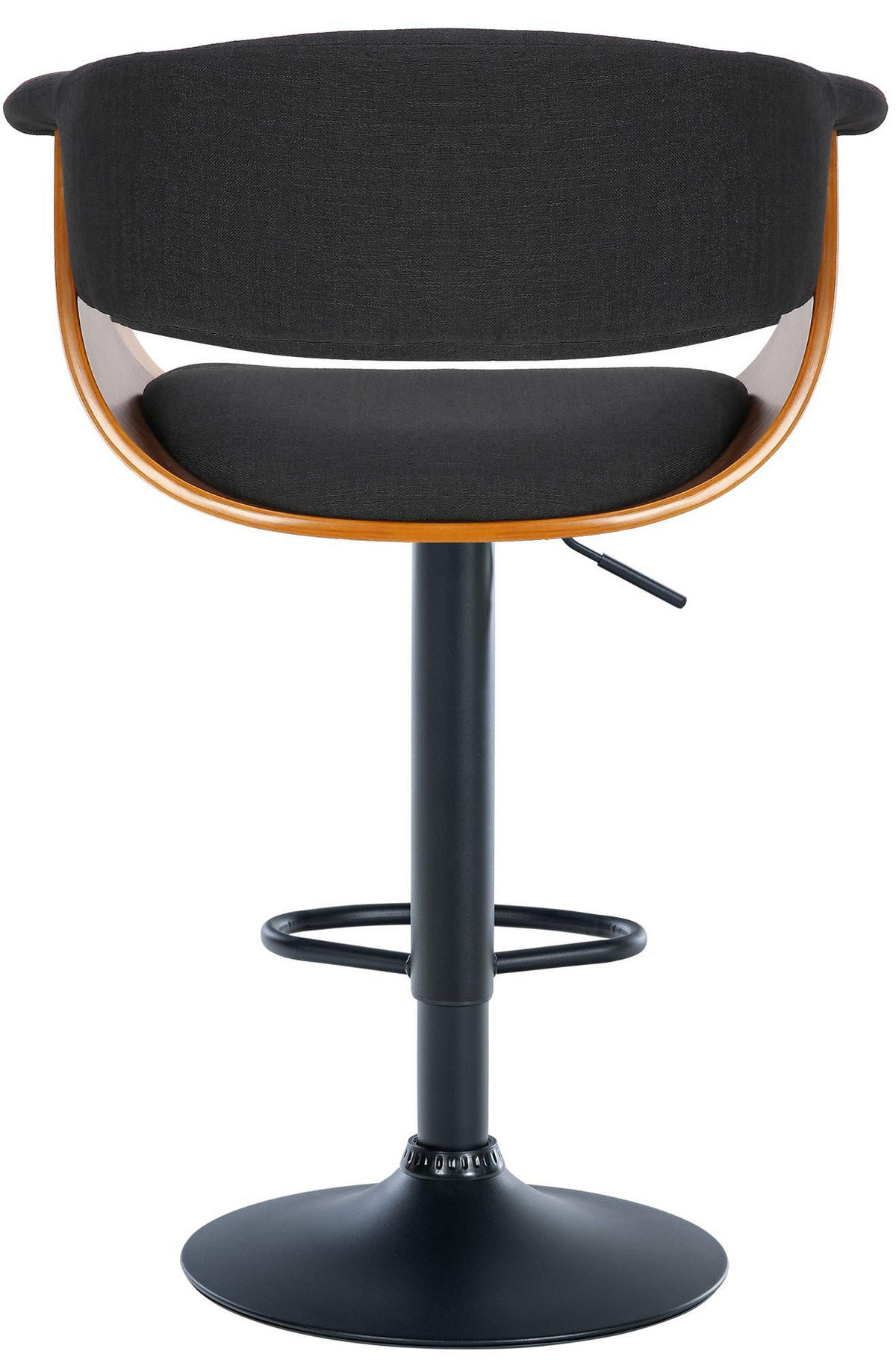 BARHOCKER 2er Set Stoff walnuss/schwarz - Walnussfarben/Schwarz, Textil/Metall (60/90/51cm) - CLP