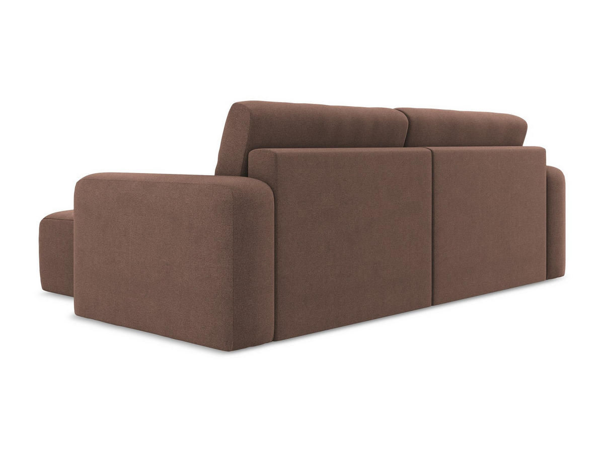 ECKSOFA mit Schlaffunktion rechts Strukturstoff Stoff Pink - Pink/Hellrosa, Kunststoff/Textil (244/149cm) - Makamii