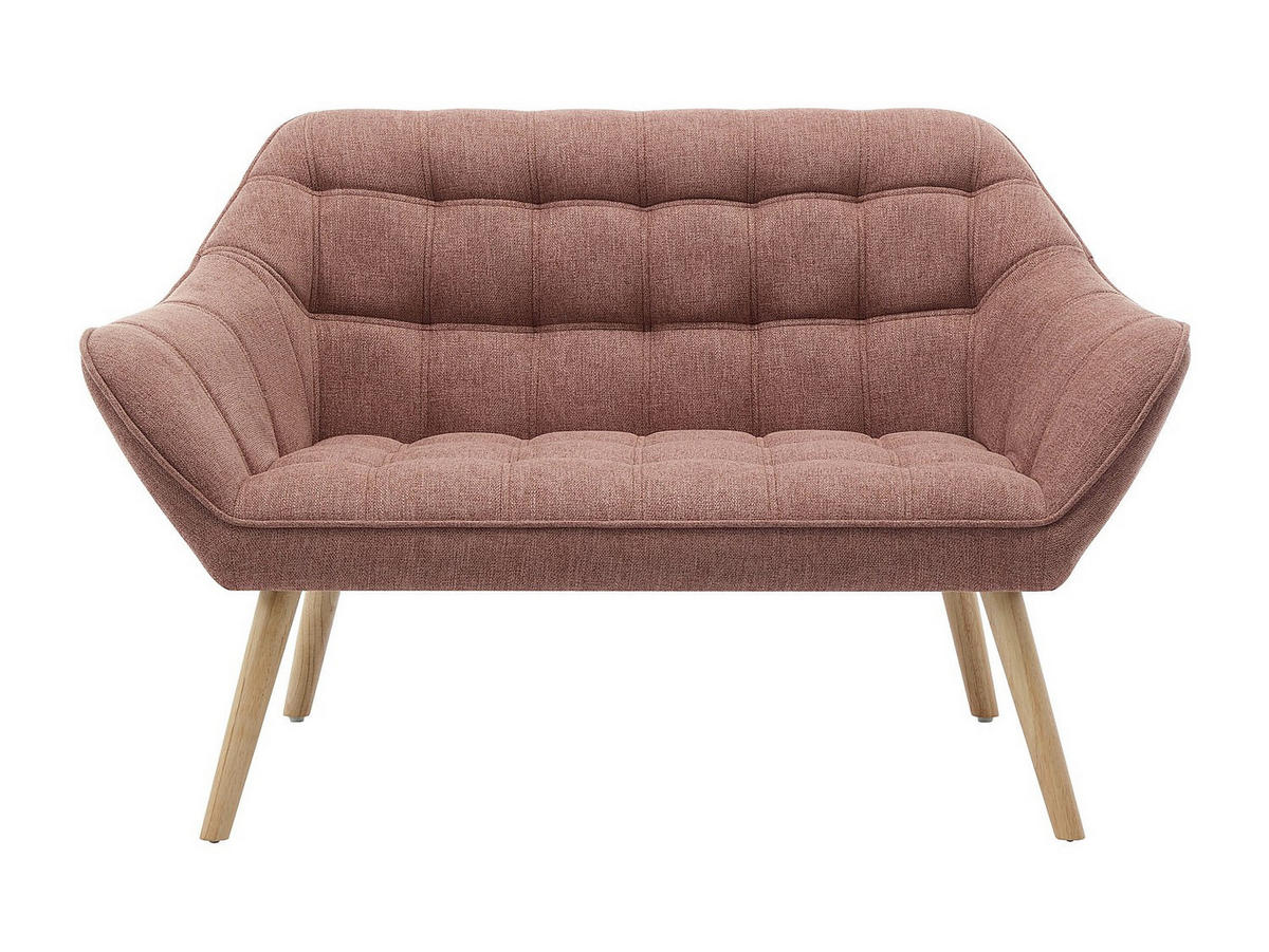 SOFA 2-Sitzer & Sessel - melierter Stoff - Rosa - CASERTA - Pink, Textil (127/77/73cm) - Vente-Unique