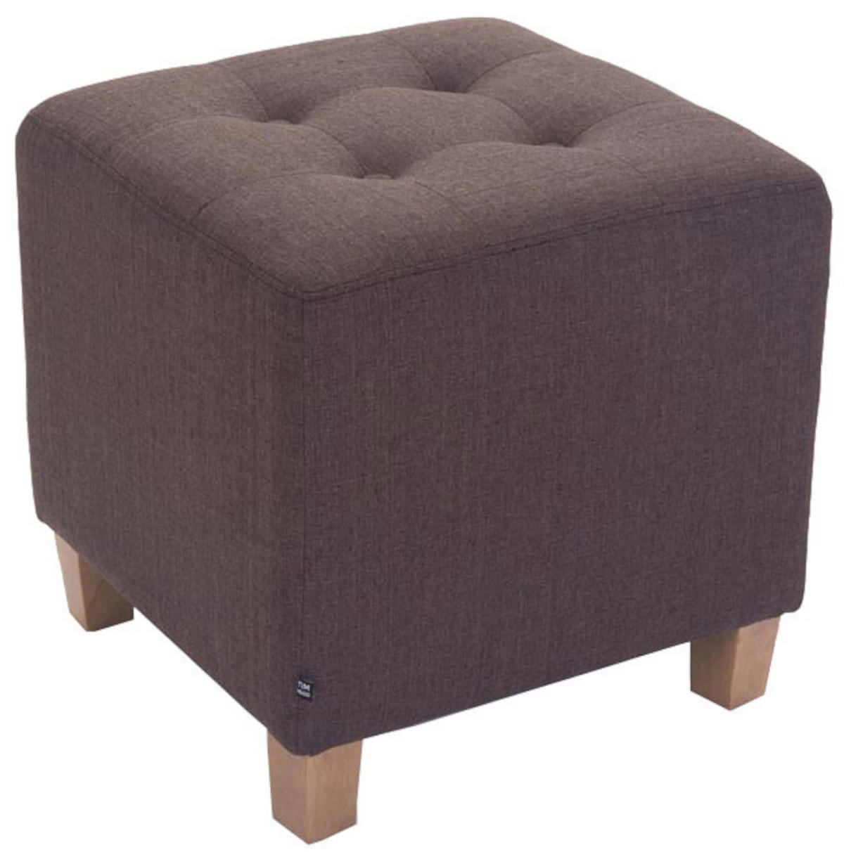SITZWÜRFEL 2er Set Stoff braun - Braun, Holz/Textil (45/46/45cm) - CLP